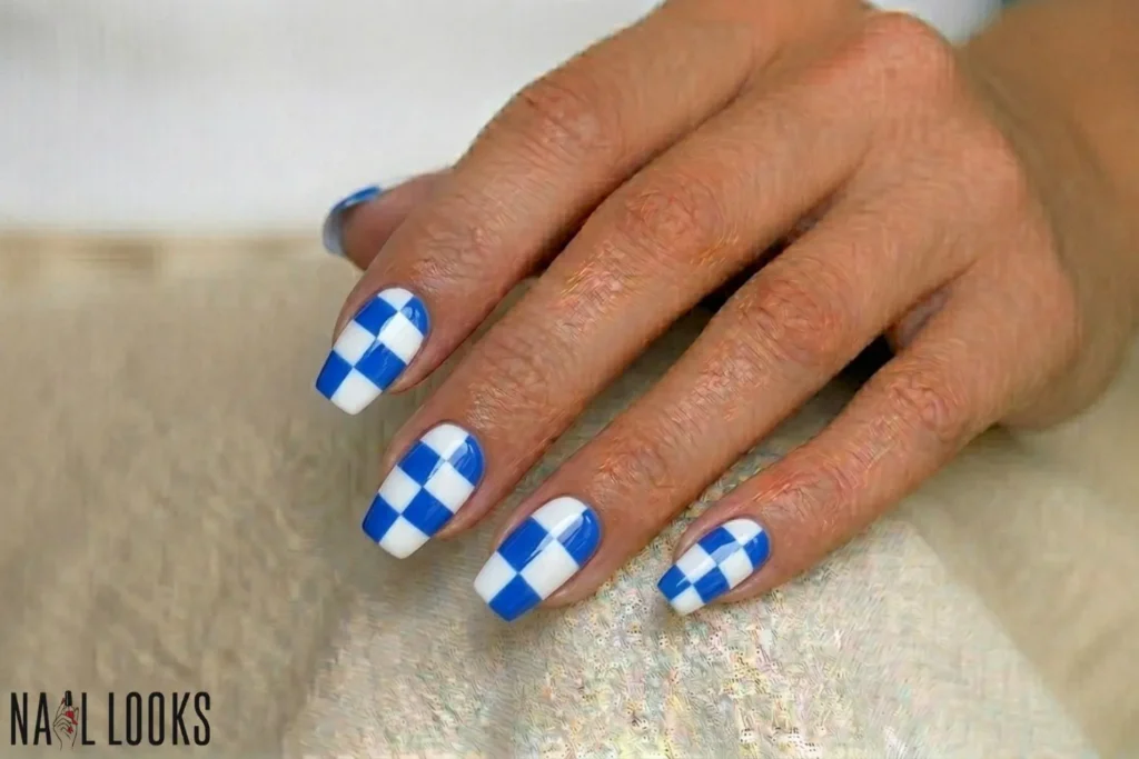 Blue and White Checkerboard