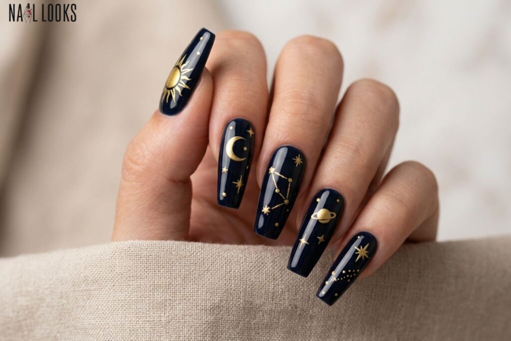 Celestial Nails with All the Symbols