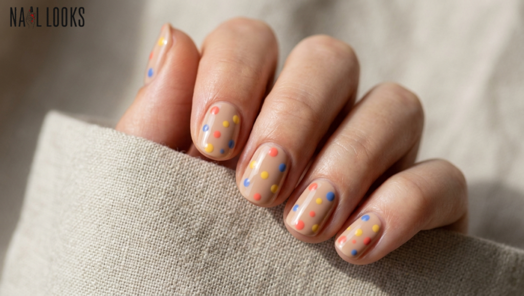 Colorful Dots on a Nude Base