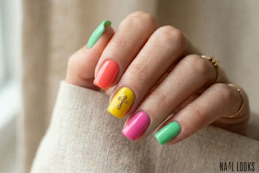 Colorful Easter Nail Art — Bold and Bright