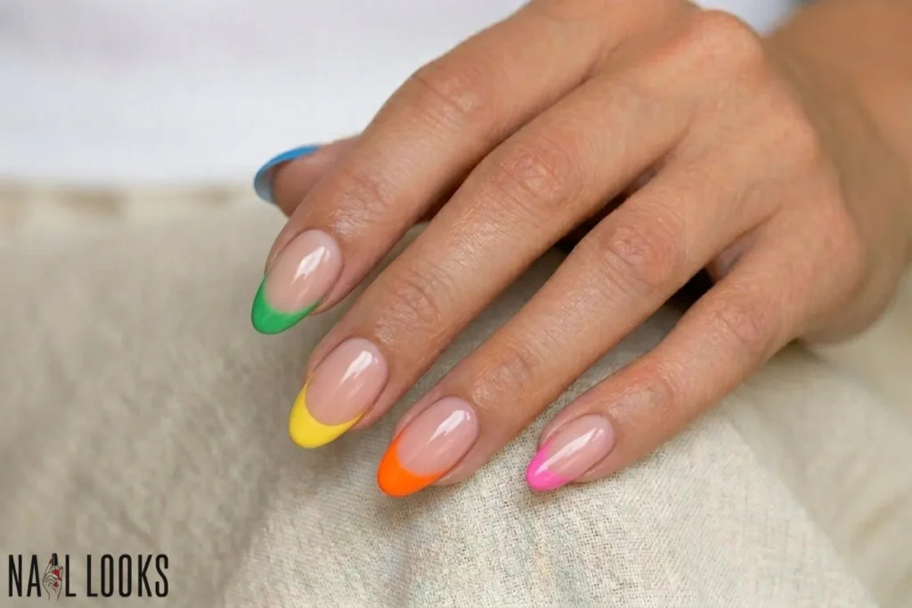 Colorful Gel French Tips — Rainbow Edition