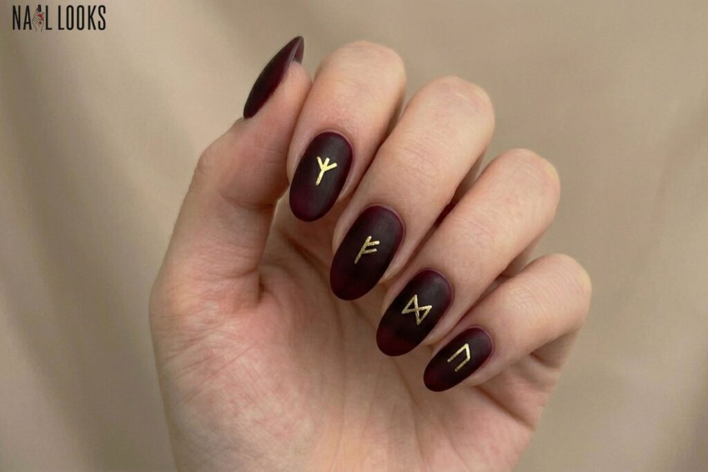 Dark Burgundy with Tiny Runes