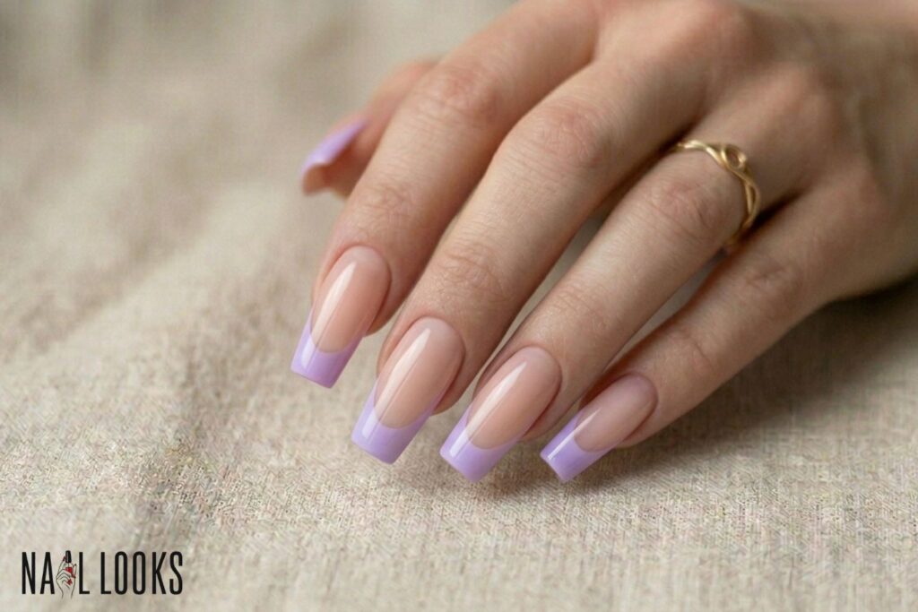 French Tip Easter Coffin Nails with a Twist