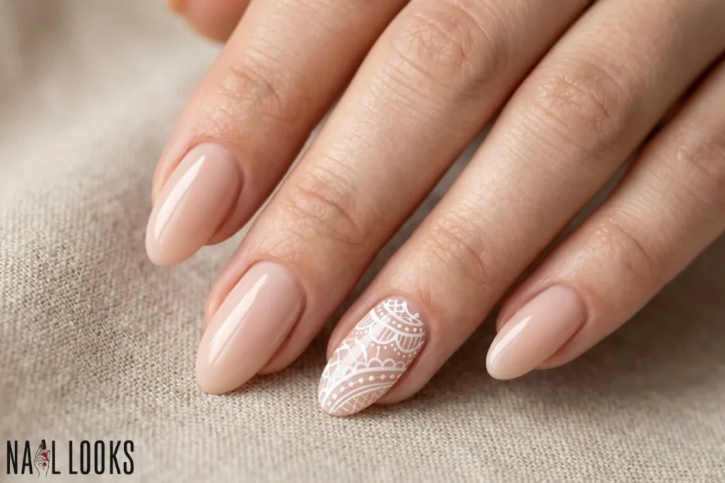 Lace-Inspired Accent Nail