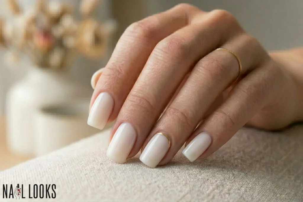 Milky White Nails — Clean and Simple