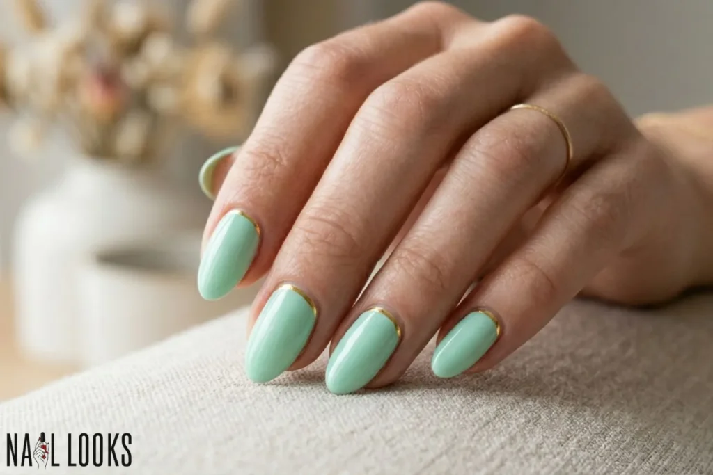 Mint Green with Gold Accents