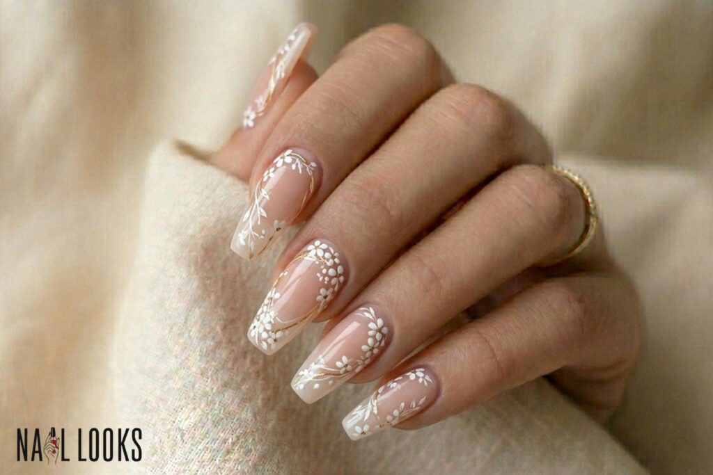 Negative Space Floral Nails
