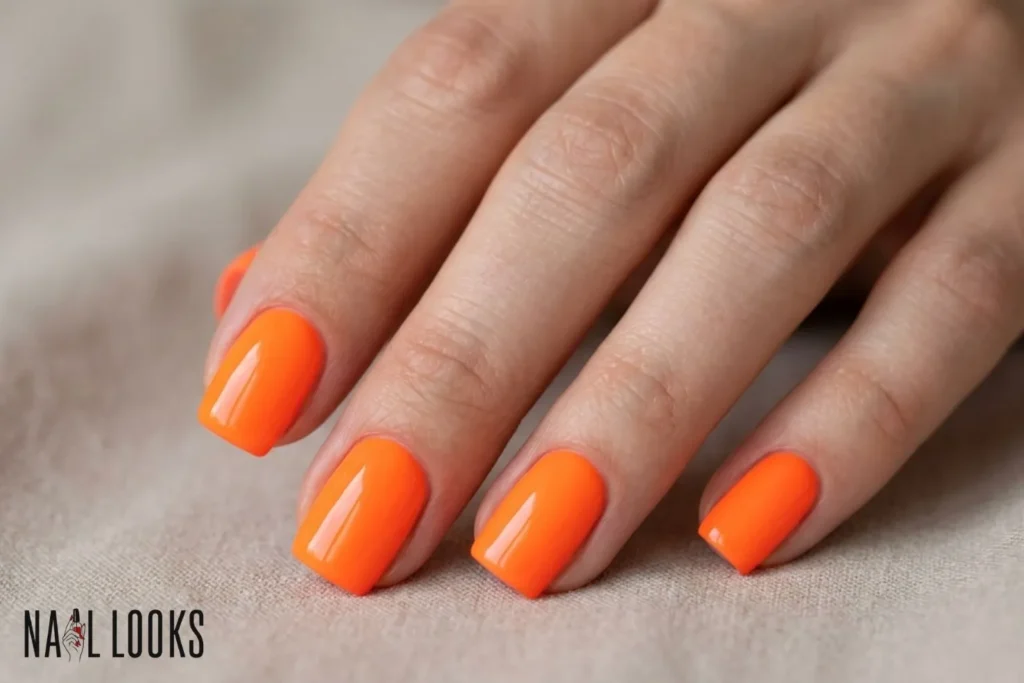 Neon Orange Nails