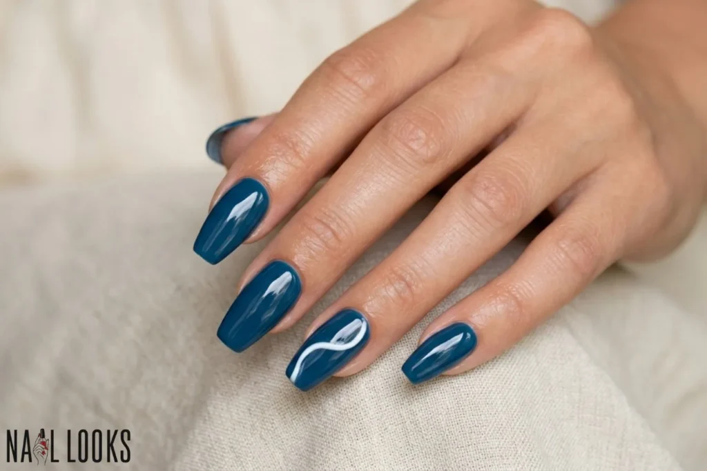 Ocean Blue with White Wave Detail