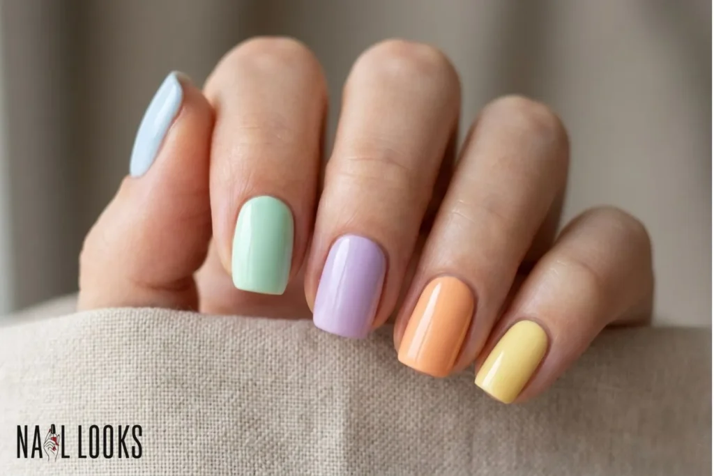 Pastel Rainbow — One Color Per Nail