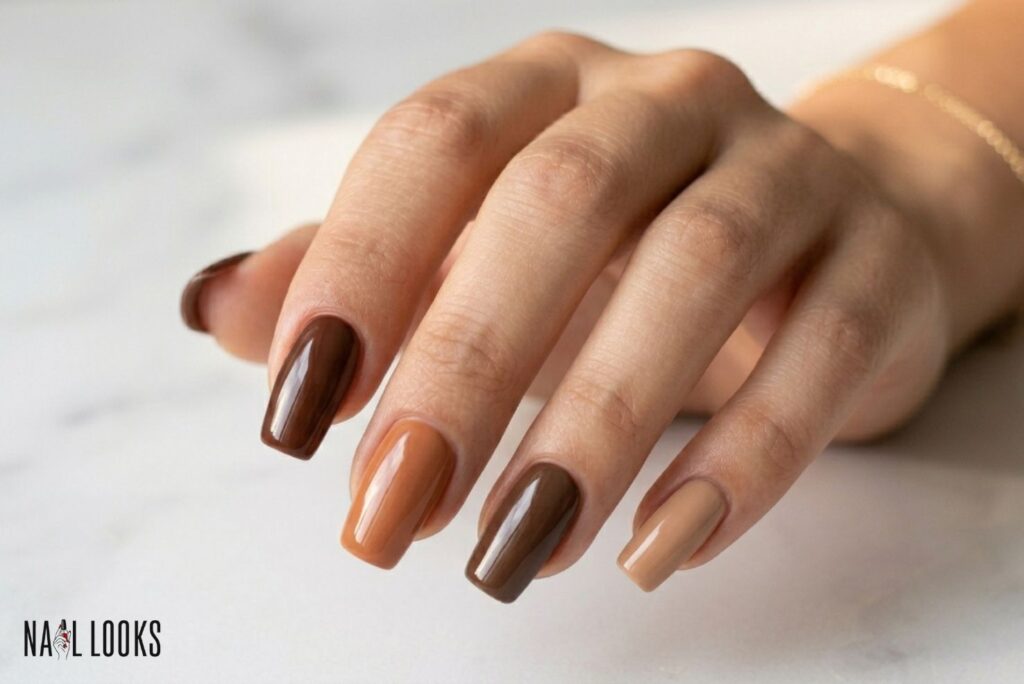 Simple Rustic Cowgirl Manicure in Earthy Tones