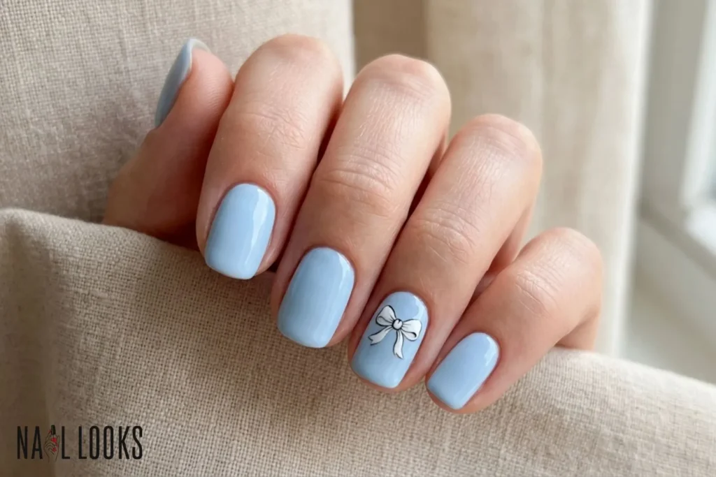 Soft Blue with a Tiny Bow