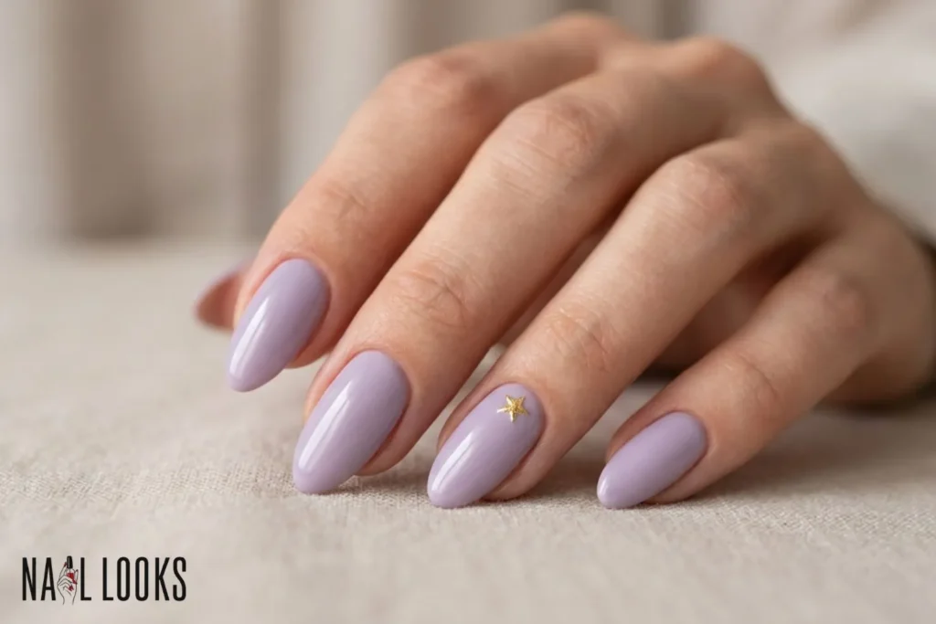 Soft Lilac with a Gold Star