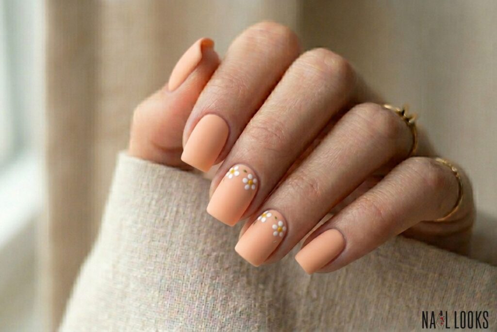 Soft Peach with Floral Spring Details