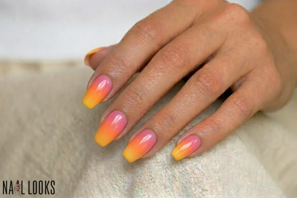 Sunset Ombre Gel Nails