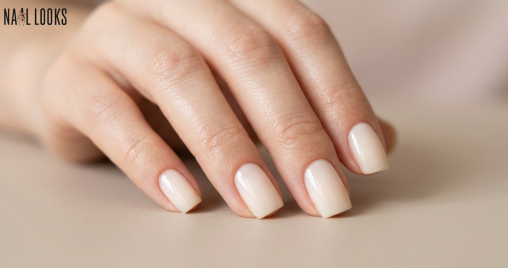 clean milky white nails