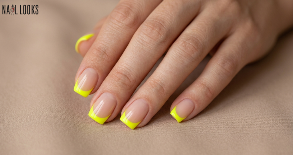 neon french tips