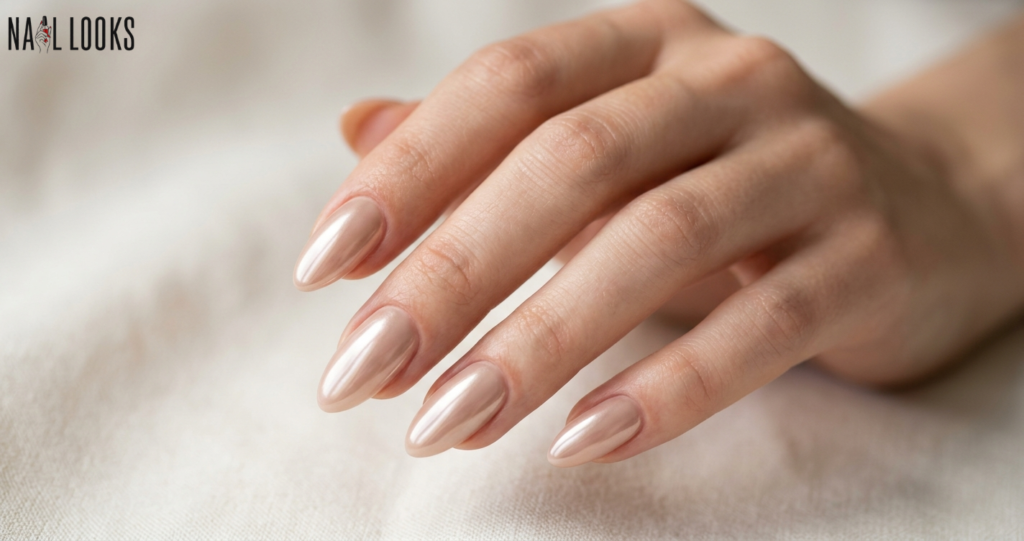 nude chrome almude nails