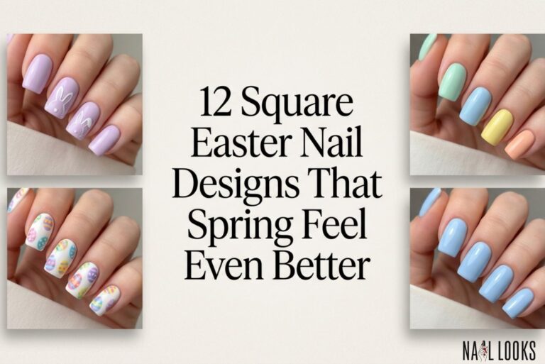 square Easter Nail Designs