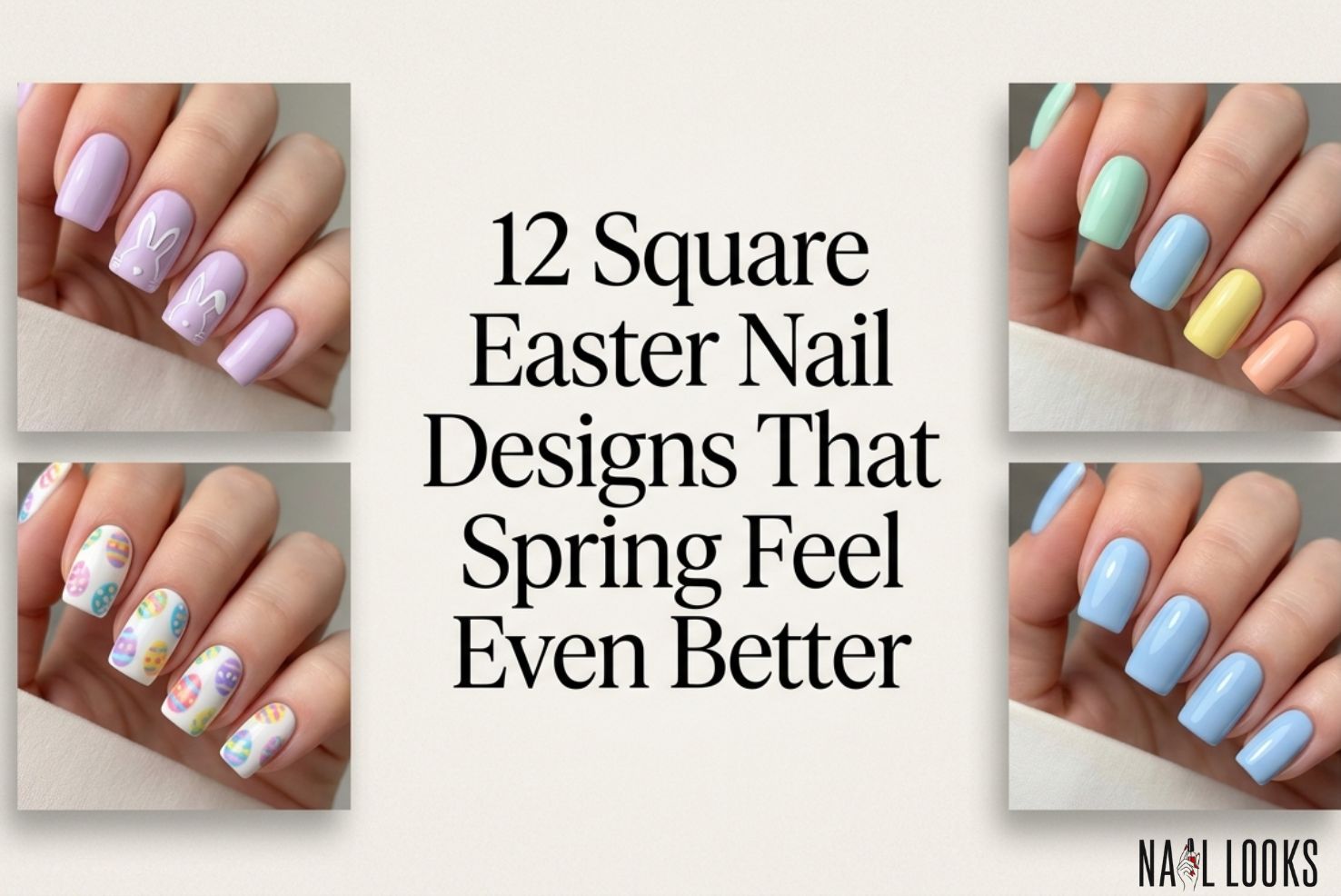 square Easter Nail Designs