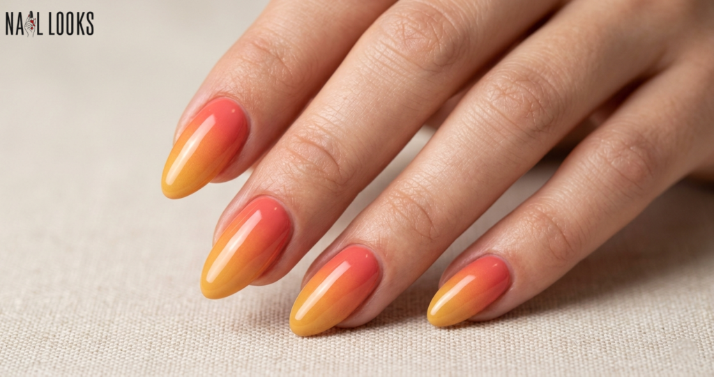 sunset ombre nails