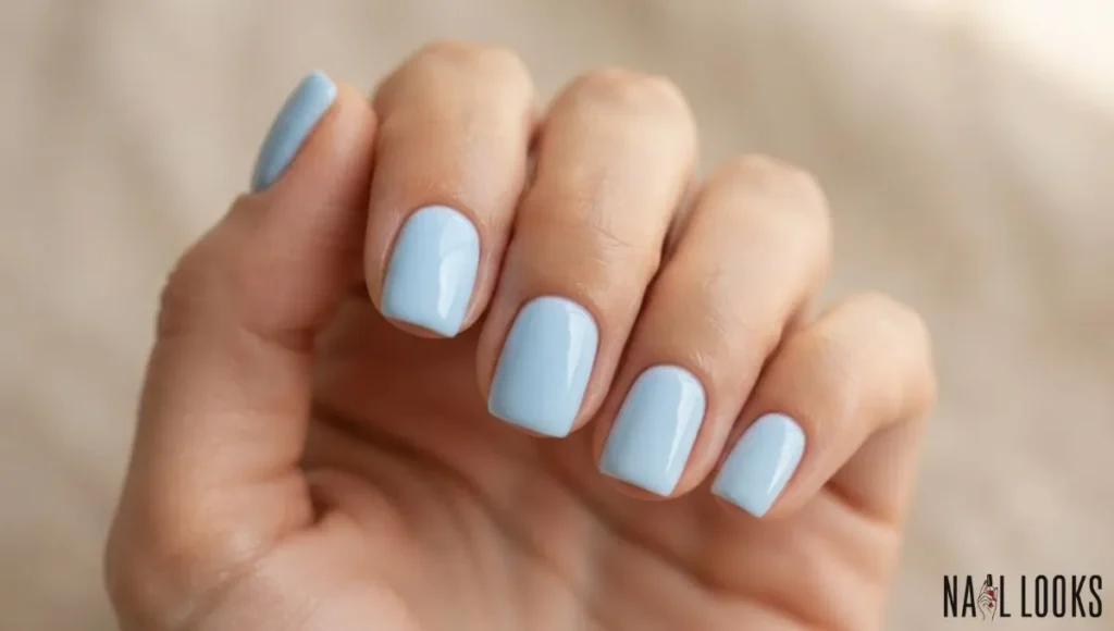 Baby Blue Gel Nails