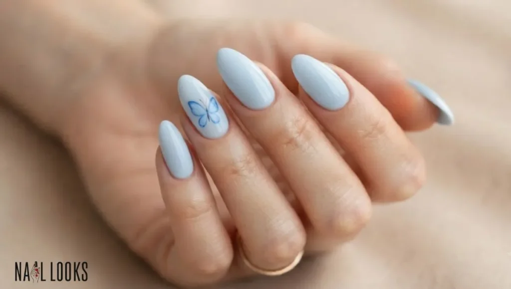 _Blue Butterfly Nail Art