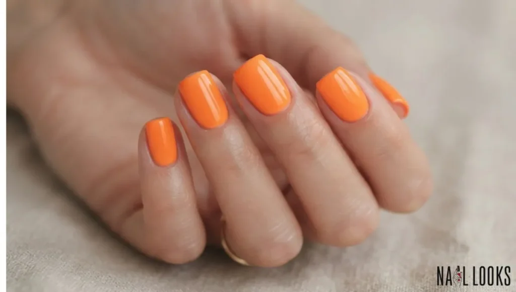 Bright Tangerine Nails