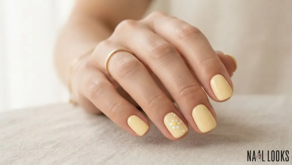 Butter Yellow with Daisy Art