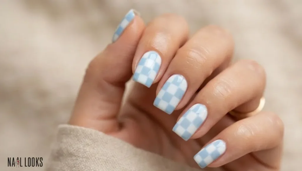 Checkered Spring Nails - Pastel Grid