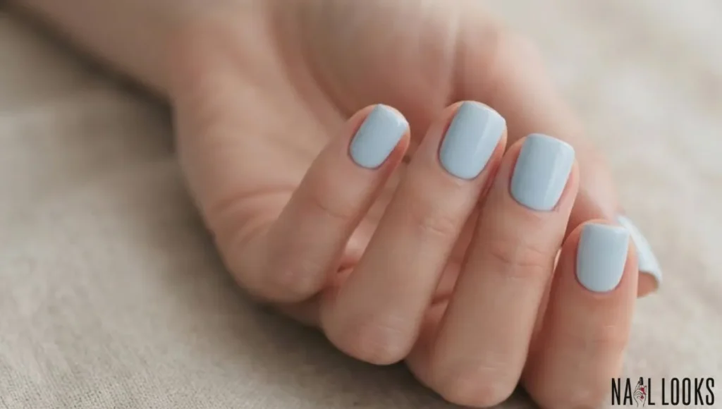 Classic Baby Blue Square Nails