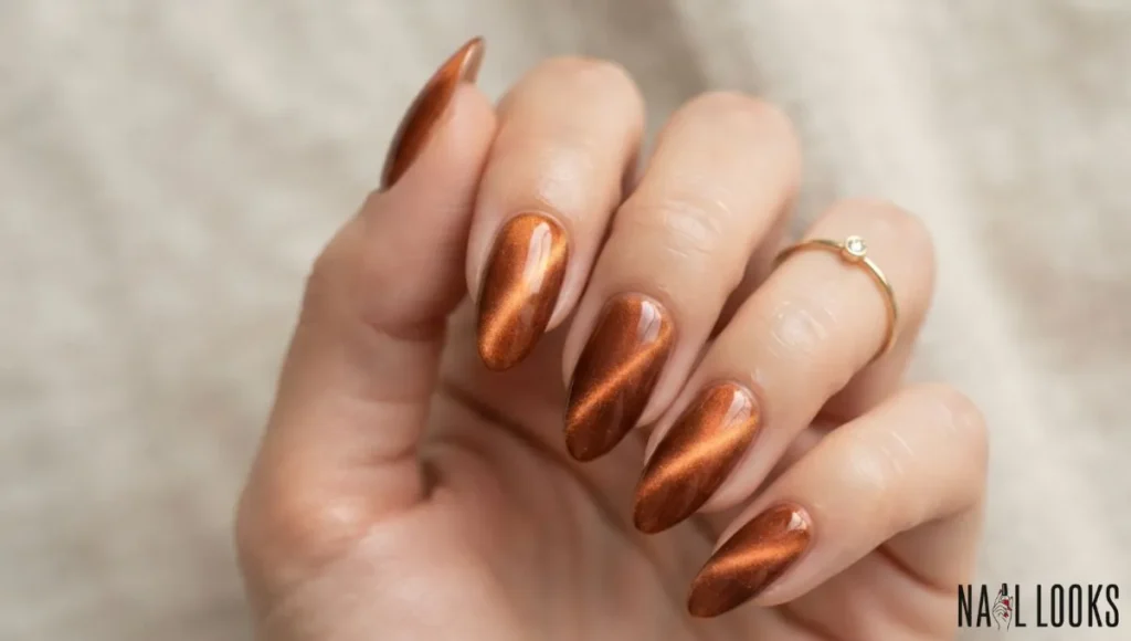 Copper Cat Eye Nails
