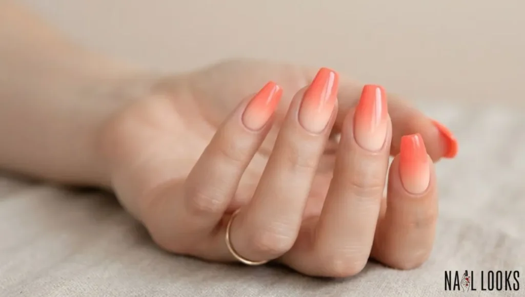 Coral Ombre Nails
