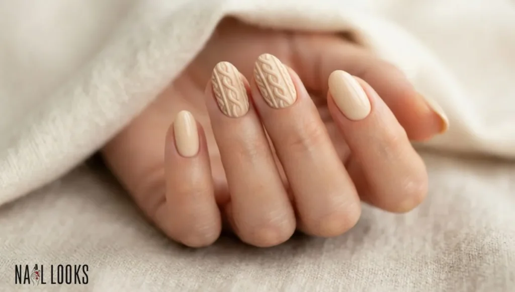 Cozy Sweater Texture Nails