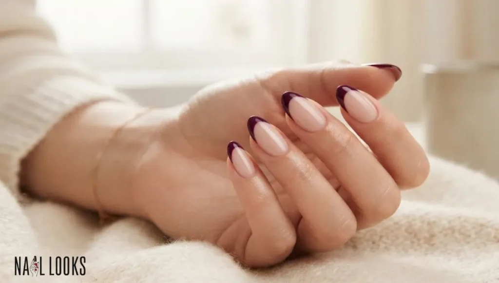 Deep Plum French Tips