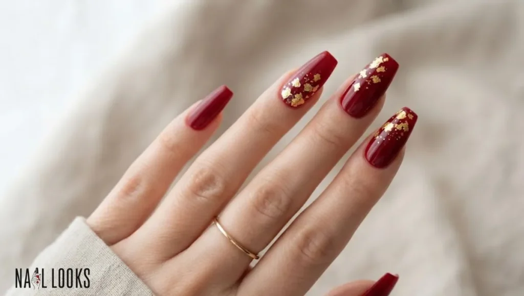 Deep Red With Gold Foil Accents