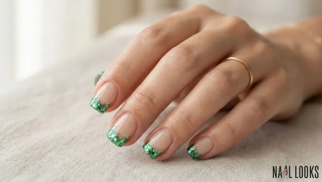 Glitter Green Tips