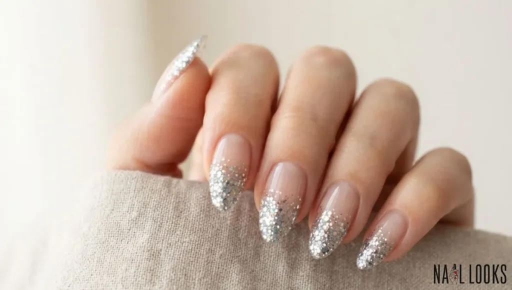 Glitter Tips on Clear Base
