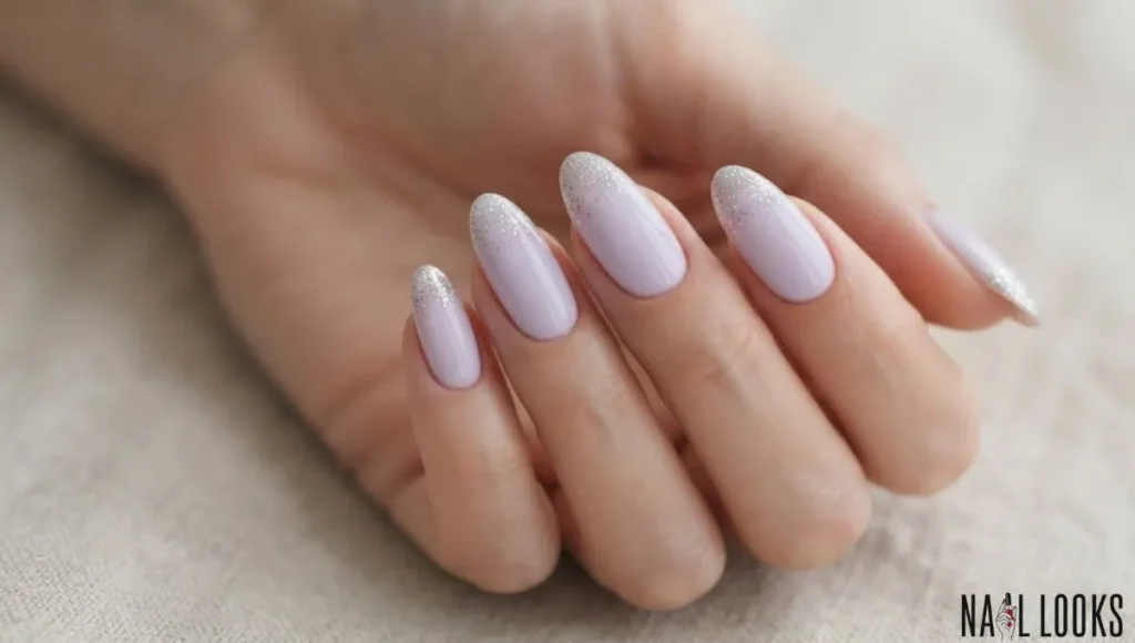 Glitter Tips on Pastel Bas