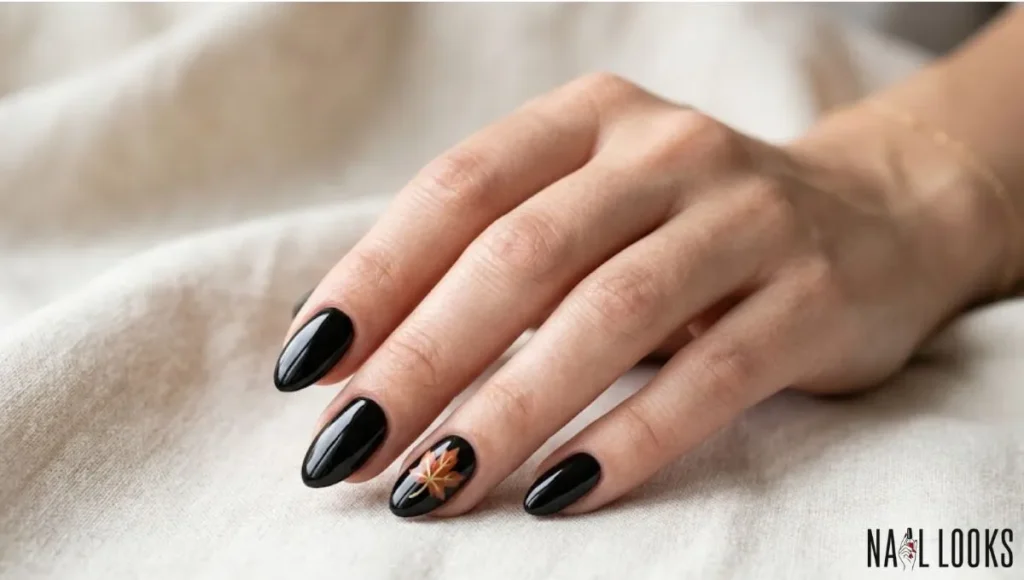Glossy Black With Small Leaf Detail