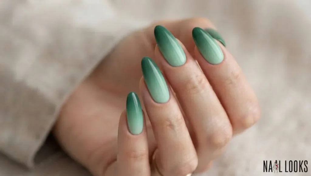 Green Ombre Nails