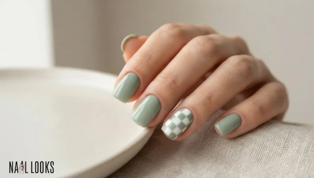 Green and White Checkered Accent