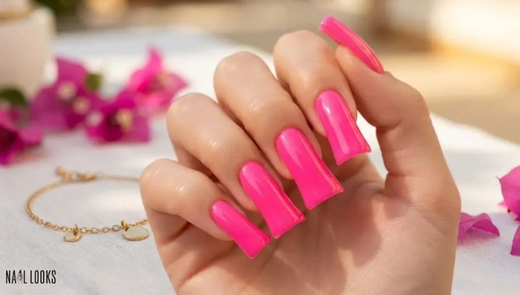 Hot Pink Duck Nails
