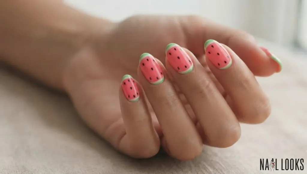 Juicy Watermelon Nails