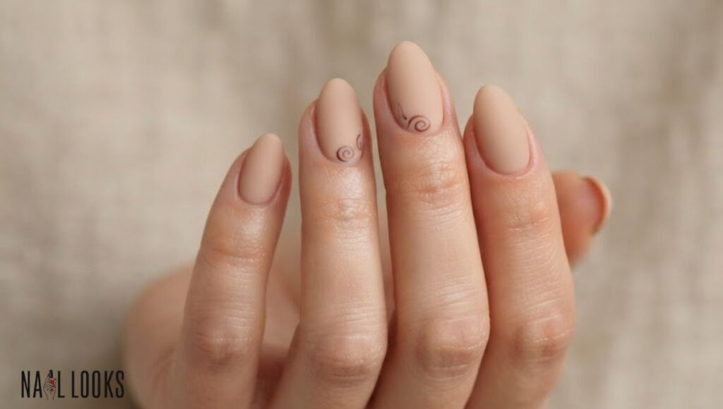Matte Nude with Tiny Brown Swirls