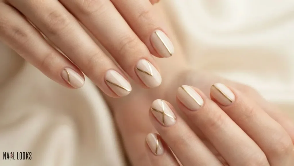 Gold Line Minimal Nails