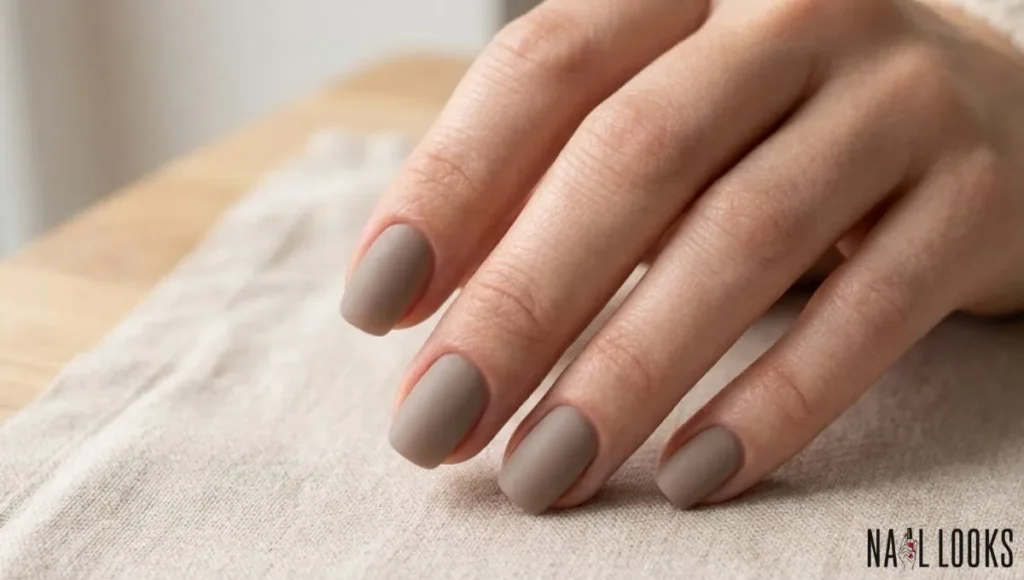 Mushroom Gray Nails