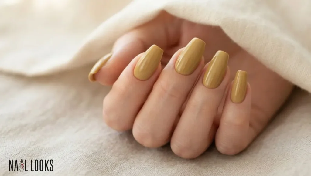 Muted Mustard Yellow Nails