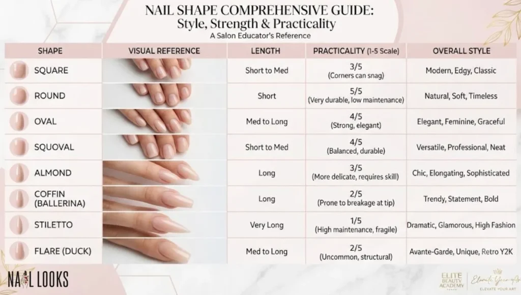 Nail Shape Comparison Chart – Quick Overview