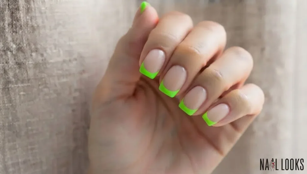 neon green french tips